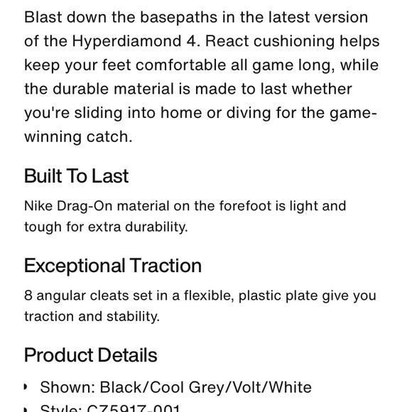 Nike hyper diamonds 4 elite women’s softball cleats new wob - Picture 8 of 9